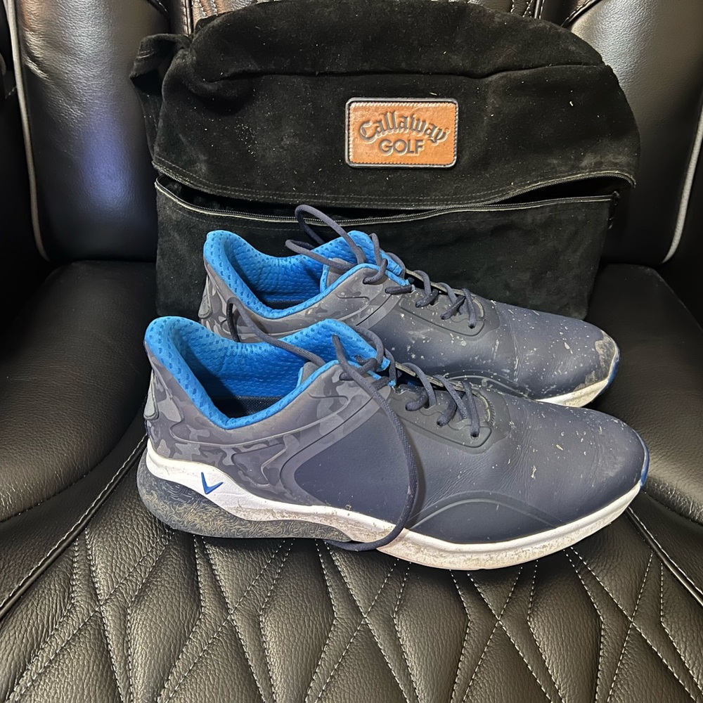 Callaway Blue and Gray Golf Shoes with Travel bag